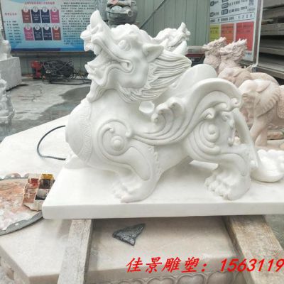 汉白玉貔貅雕塑招财动物石雕
