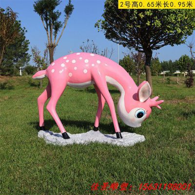 玻璃钢彩色卡通小鹿雕塑