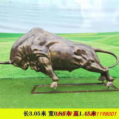 铜雕耕牛犁地牛雕塑