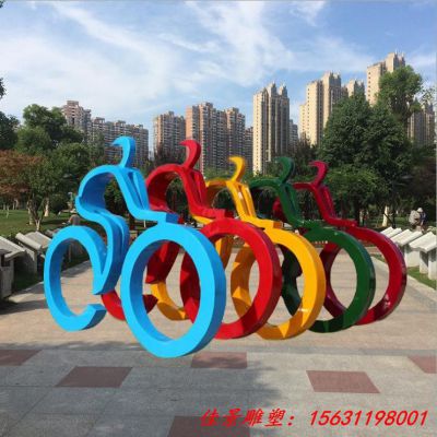 不锈钢体育运动骑自行车人物雕塑