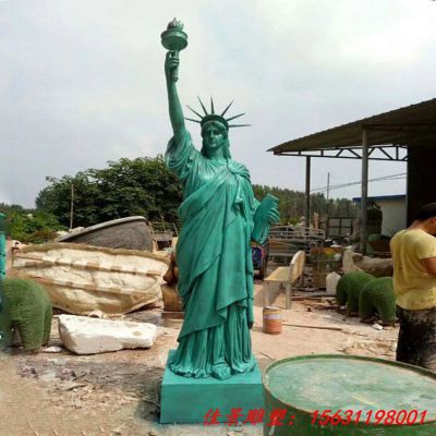 玻璃钢仿铜景区景点自由女神像雕塑