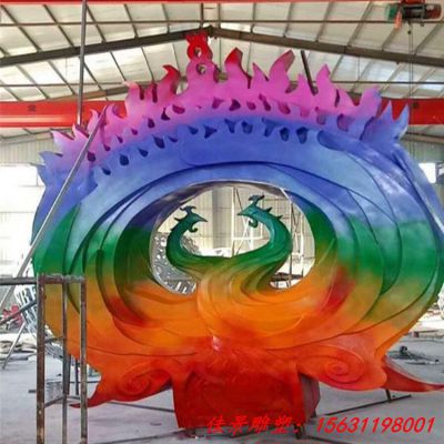 不锈钢彩色凤凰雕塑