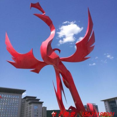 不锈钢抽象凤凰雕塑