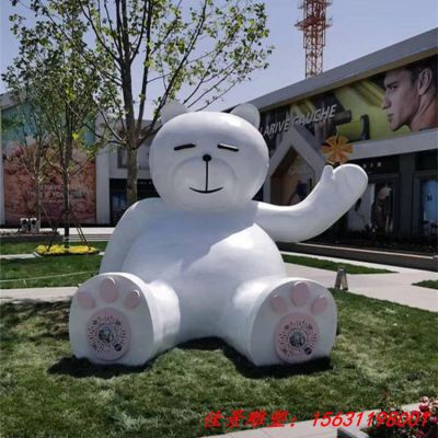 不锈钢几何卡通熊雕塑
