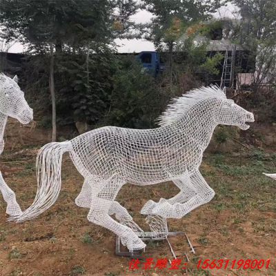 公园不锈钢编织镂空马雕塑