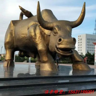街边铜牛雕塑华尔街牛雕塑