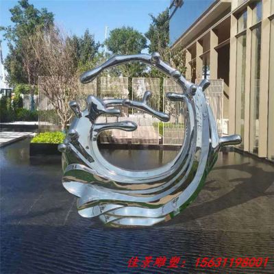 金属抽象不锈钢水花浪花雕塑