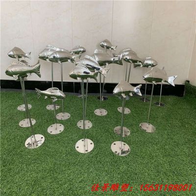 镜面不锈钢抽象鱼雕塑