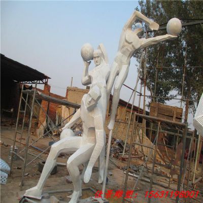 不锈钢打篮球人物雕塑