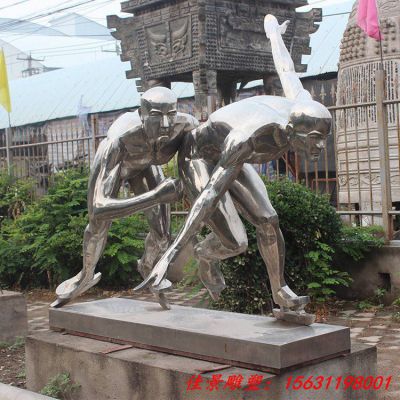 不锈钢滑冰运动员雕塑