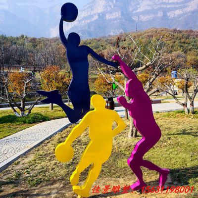 不锈钢打篮球运动雕塑