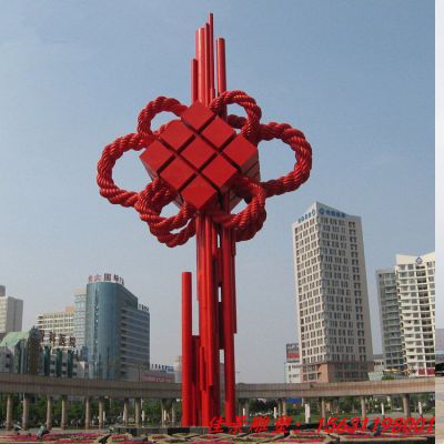 广场景观不锈钢中国结雕塑