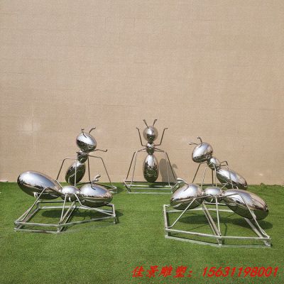 镜面不锈钢动物蚂蚁雕塑
