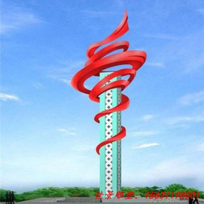 不锈钢广场抽象火炬雕塑