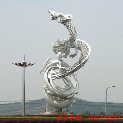 不锈钢抽象龙雕塑