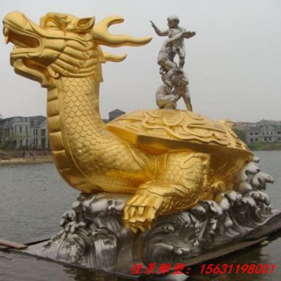 贴金招财龙龟铜雕