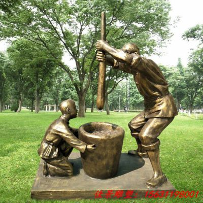 铜雕打糍粑人物_民俗雕塑
