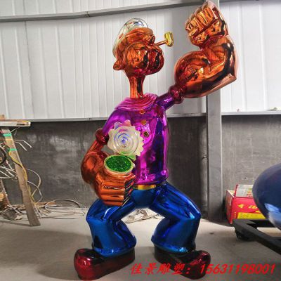 不锈钢卡通大力水手雕塑