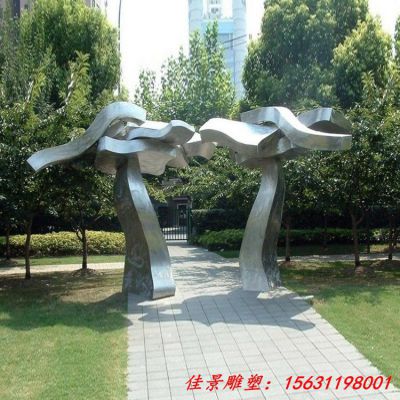 公园景观不锈钢造型门雕塑
