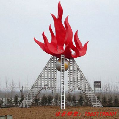 不锈钢大型火炬雕塑