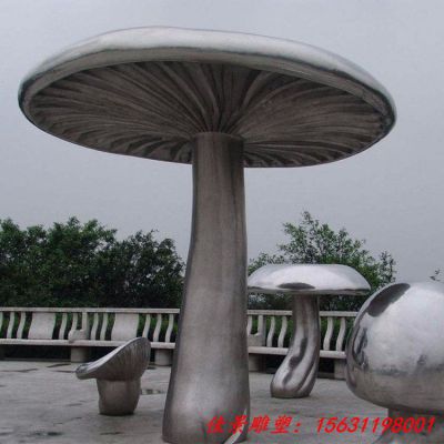 不锈钢蘑菇凉亭雕塑