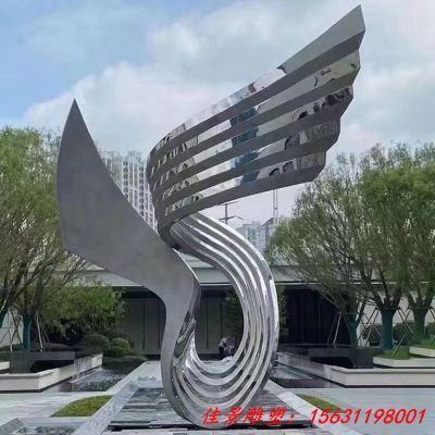 校园不锈钢知识的翅膀雕塑