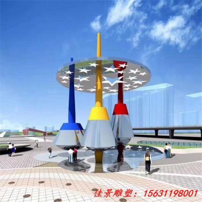 公园景观不锈钢油漆刷子雕塑