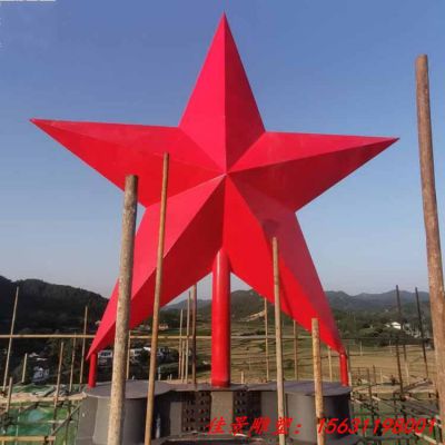 企业景观不锈钢五角星雕塑