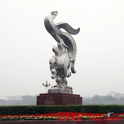 不锈钢抽象火凤凰雕塑