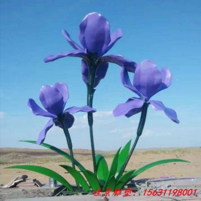 金属喷漆不锈钢兰花雕塑