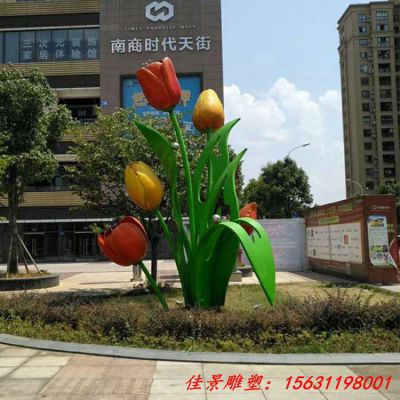 小区景观不锈钢水仙花雕塑