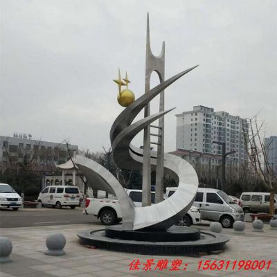 不锈钢企业雕塑拥抱未来