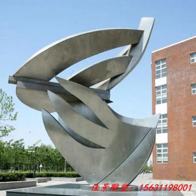 校园不锈钢抽象鸽子雕塑