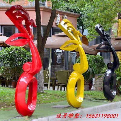 不锈钢抽象脸谱雕塑