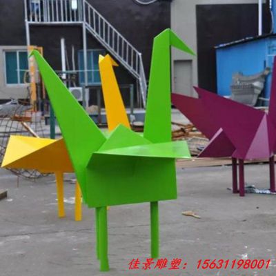 城市不锈钢抽象千纸鹤雕塑