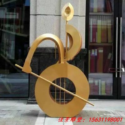 公园不锈钢抽象小提琴雕塑