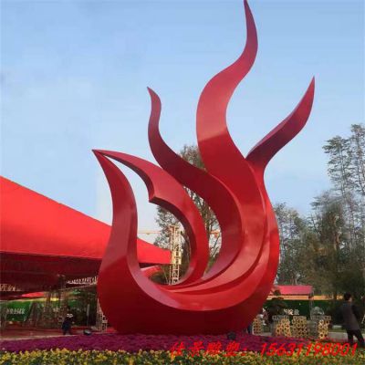 不锈钢大型抽象凤凰雕塑