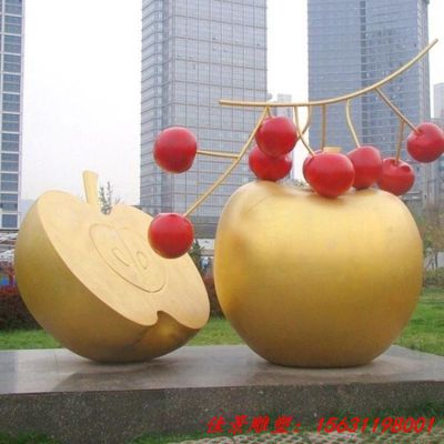 公园铜雕苹果雕塑