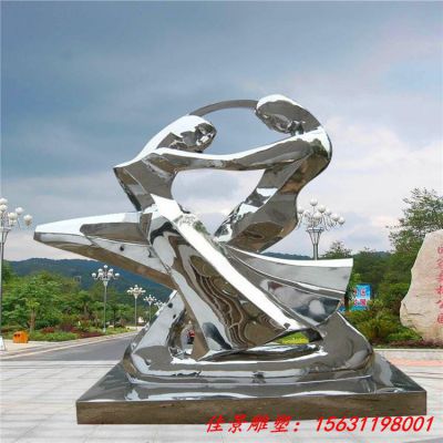 不锈钢舞蹈人物雕塑
