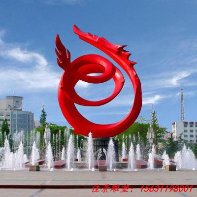 不锈钢抽象龙广场雕塑