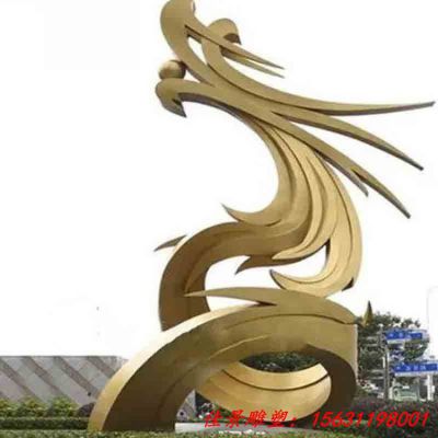 不锈钢喷漆抽象龙雕塑