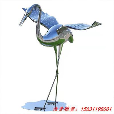 镜面不锈钢雕塑仙鹤