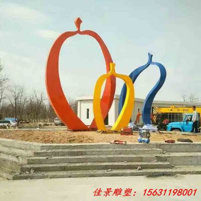 不锈钢抽象苹果造型雕塑