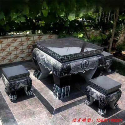 庭院仿古方形石雕桌凳