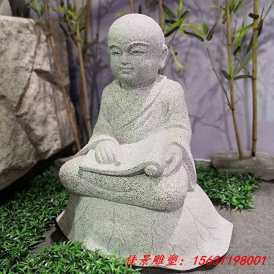 公园景观小和尚石雕