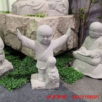公园小品石雕练功小和尚雕塑