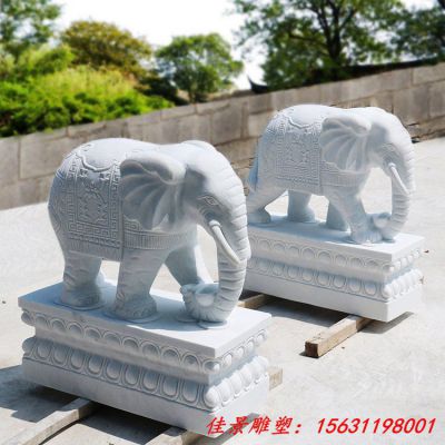 花岗岩门口动物石雕大象