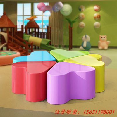 不锈钢创意可拼接爱心休闲座椅雕塑