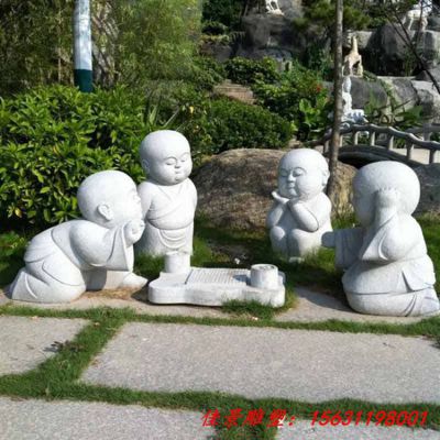 花岗岩石雕小和尚雕塑