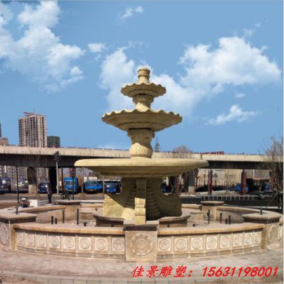 砂岩喷泉石雕